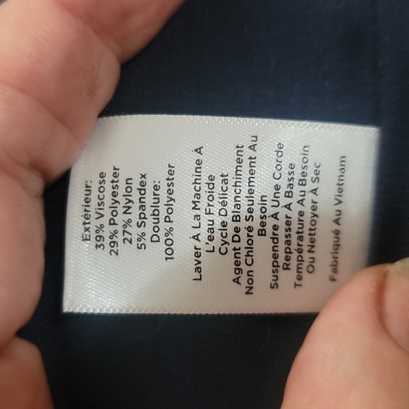 Talbots Dark Blue Denim look suit Jacket blazer 12 office workwear - Picture 5 of 9